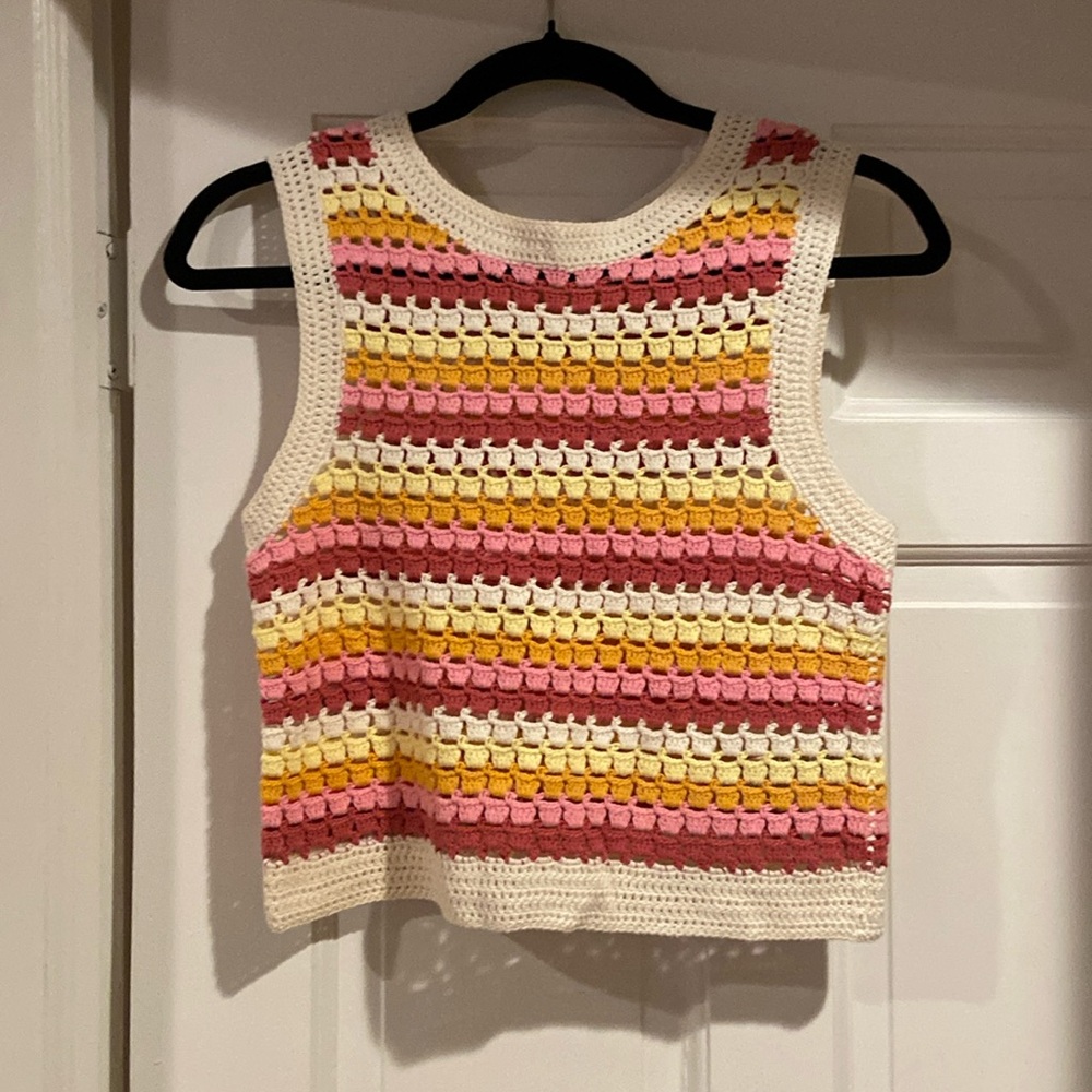 Forever 21 Crochet Multicolored top